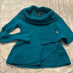 White House Black Market Teal Cowl Neck Sweater